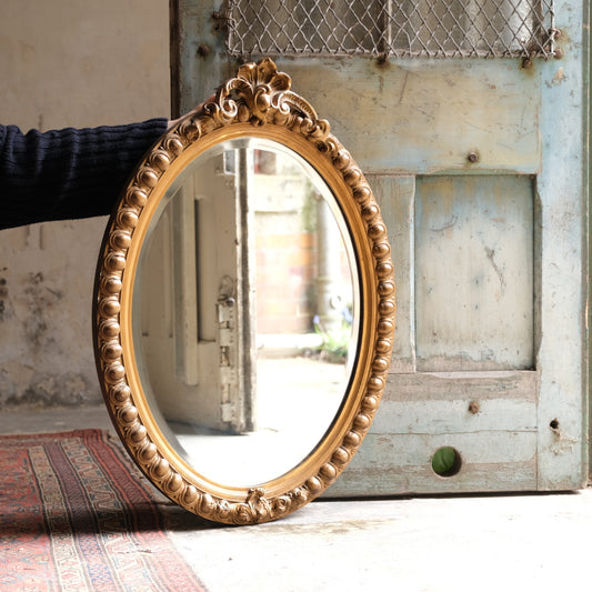 Oval Mirror with original gilt finish