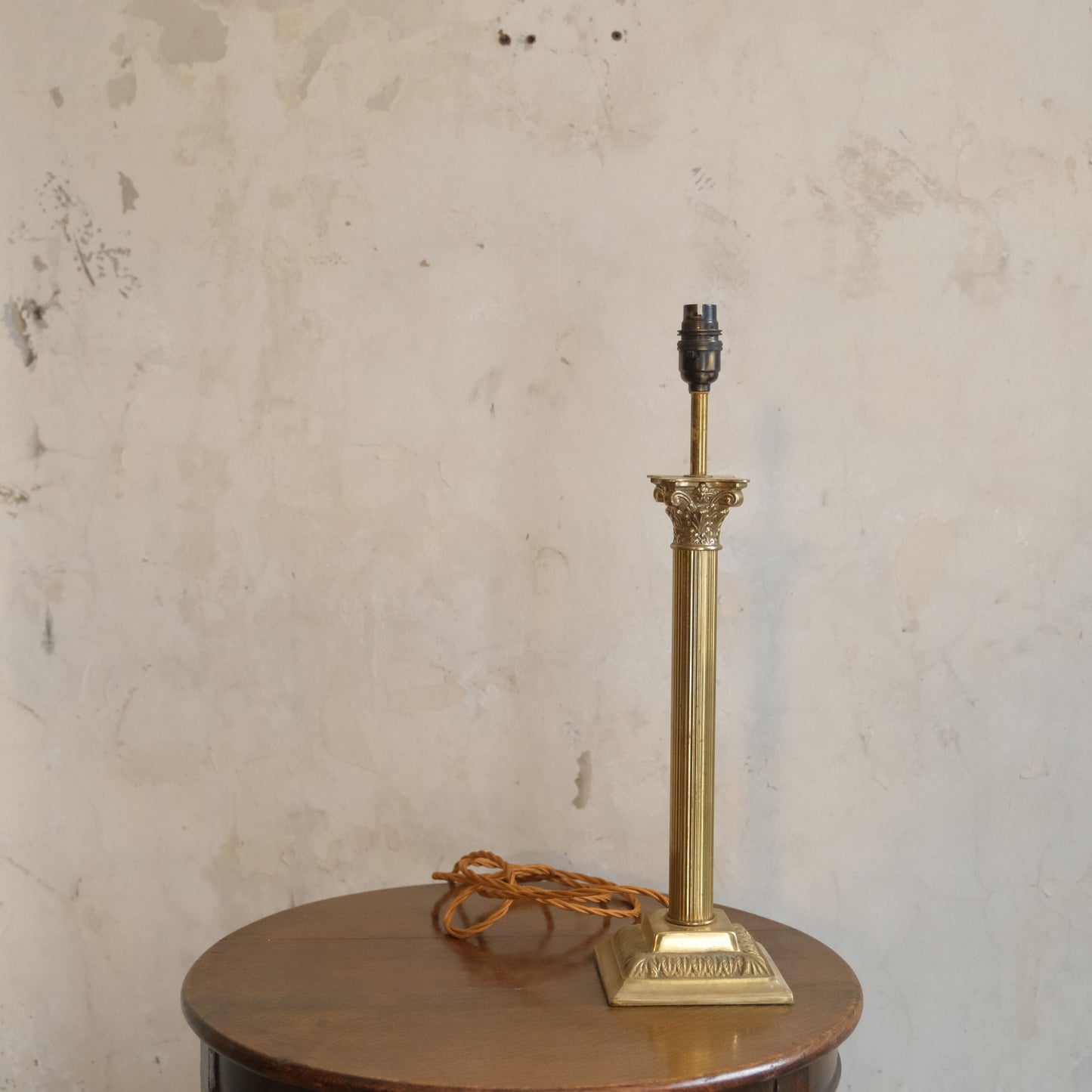 Brass Corinthian Column Table Lamp